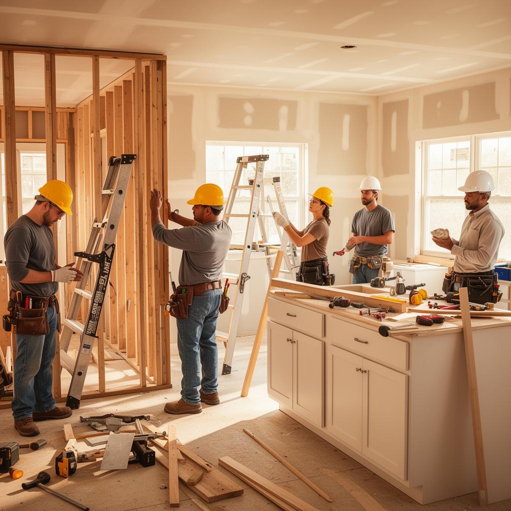 Ironworks crew at work on a New Jersey home renovation