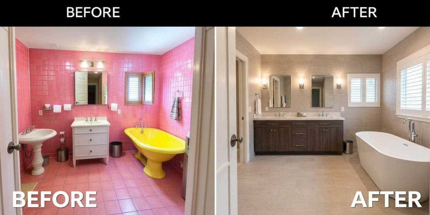Master Bathroom — before and after