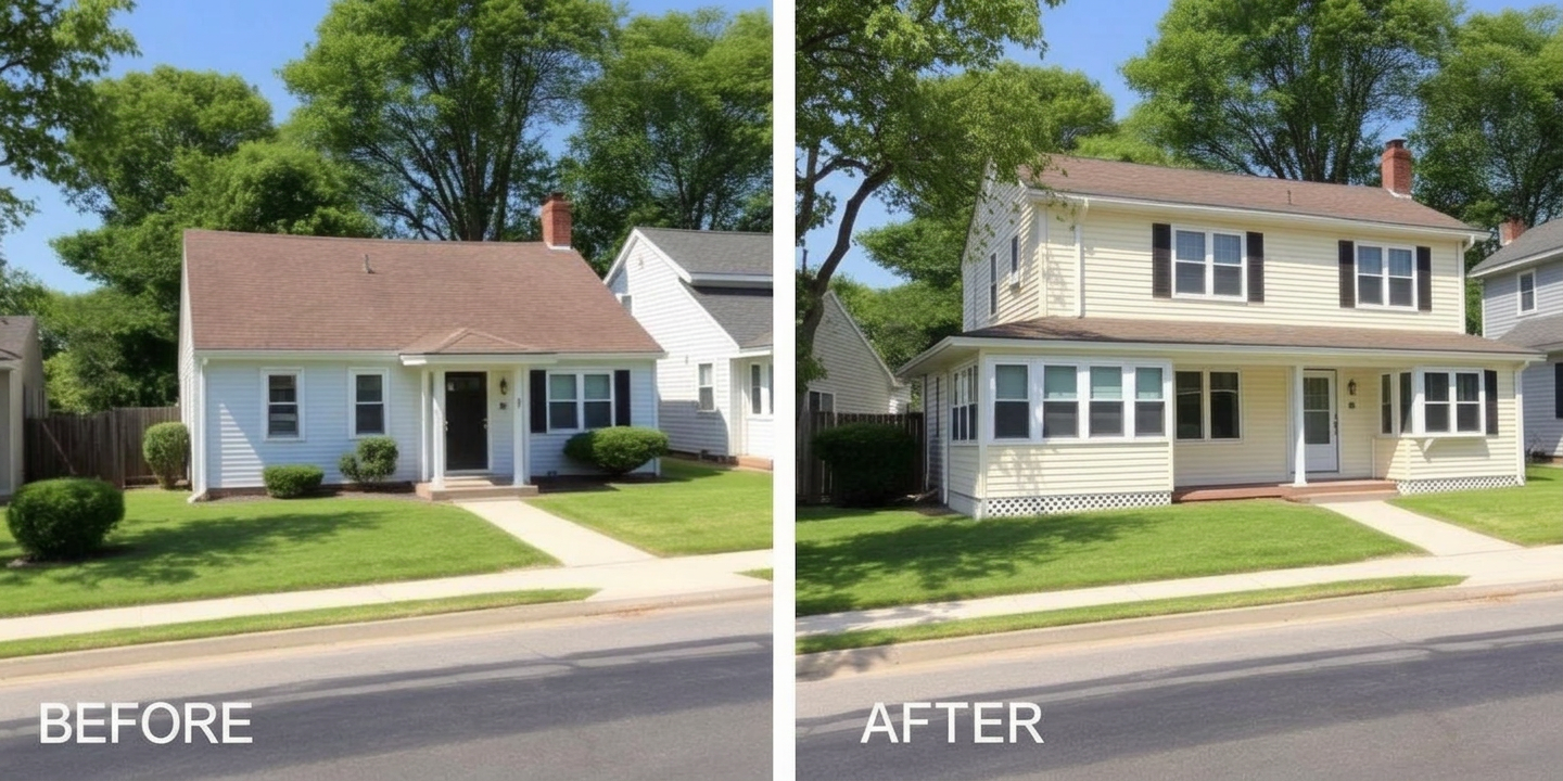 Home Addition — before and after