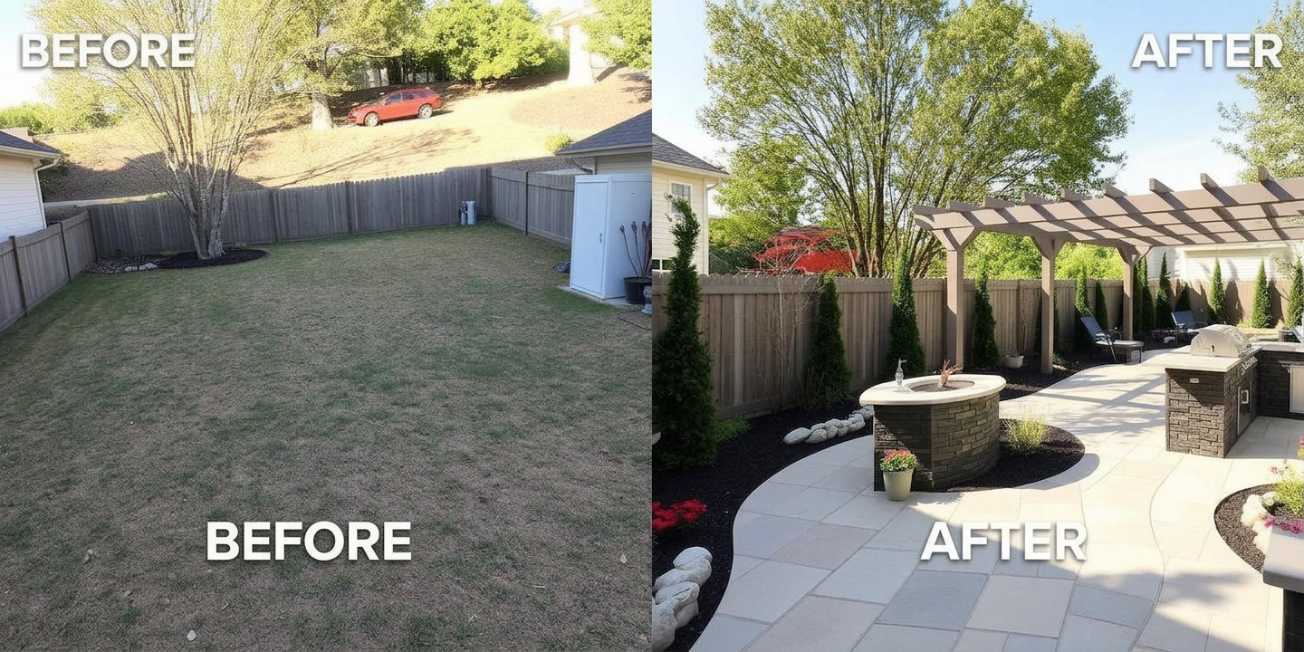 Landscape & Hardscape — before and after