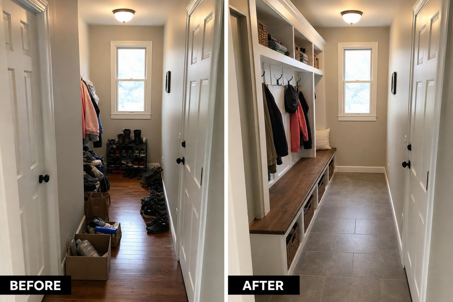 Mudroom Addition — before and after