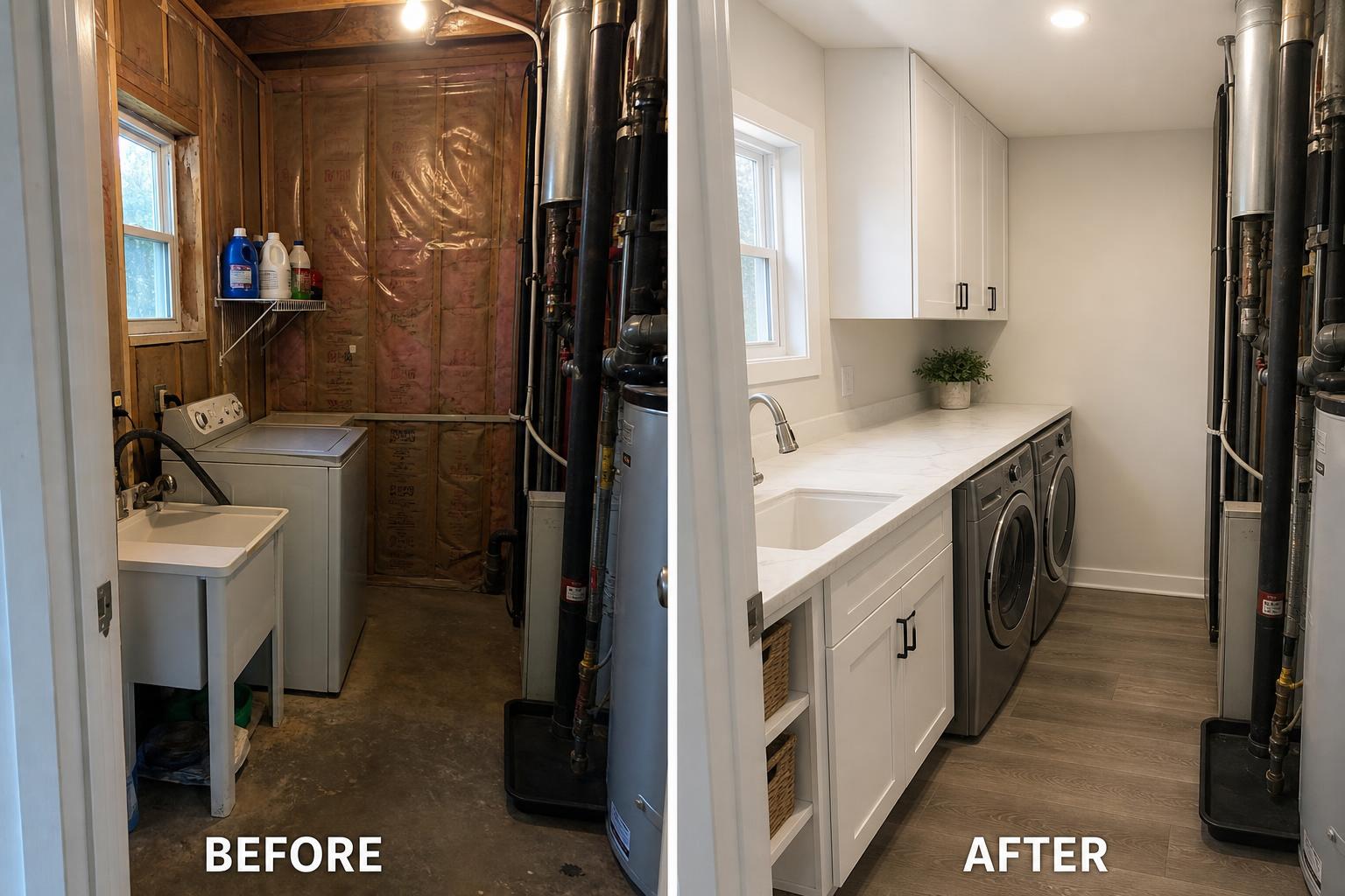 Laundry Room Renovation — before and after