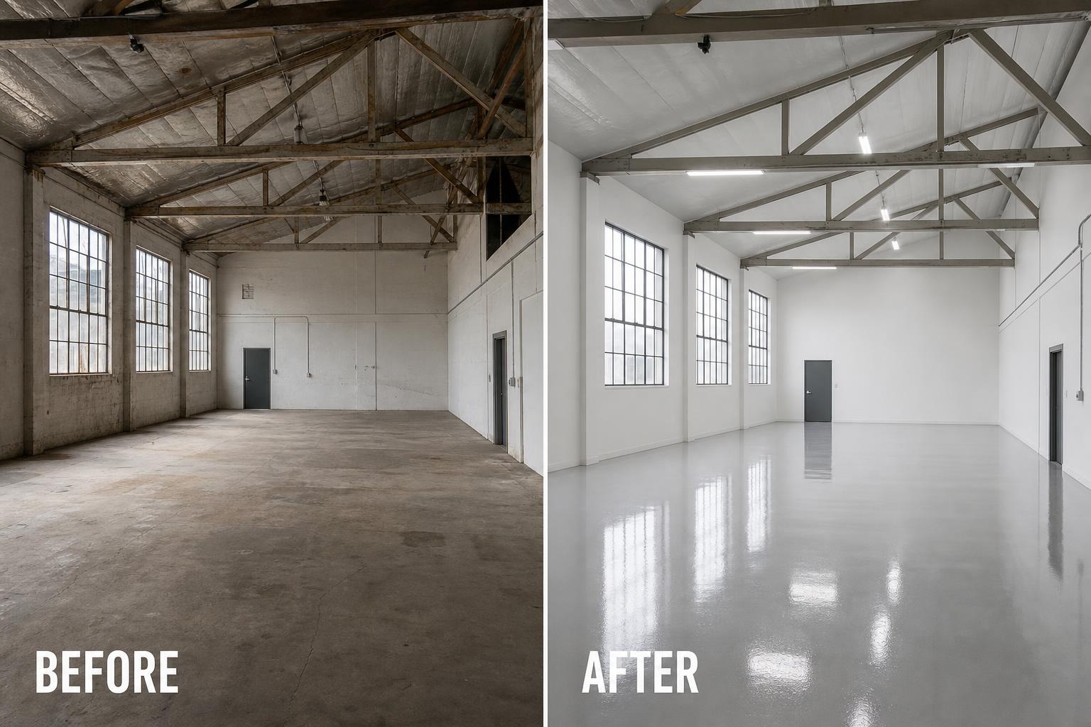 Warehouse Renovation — before and after